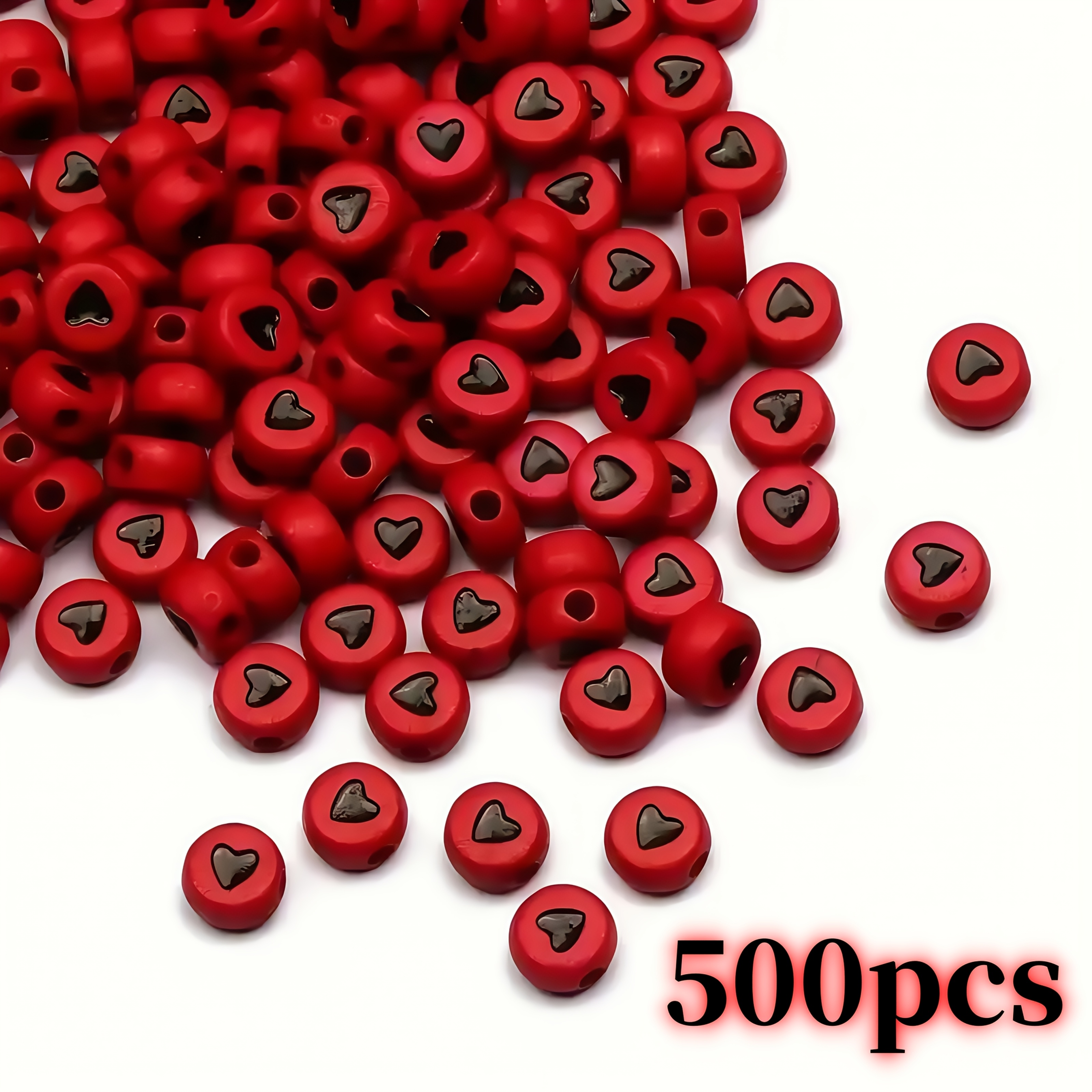 Body Jewelry Tool - 7*4mm 500pcs Red base black heart