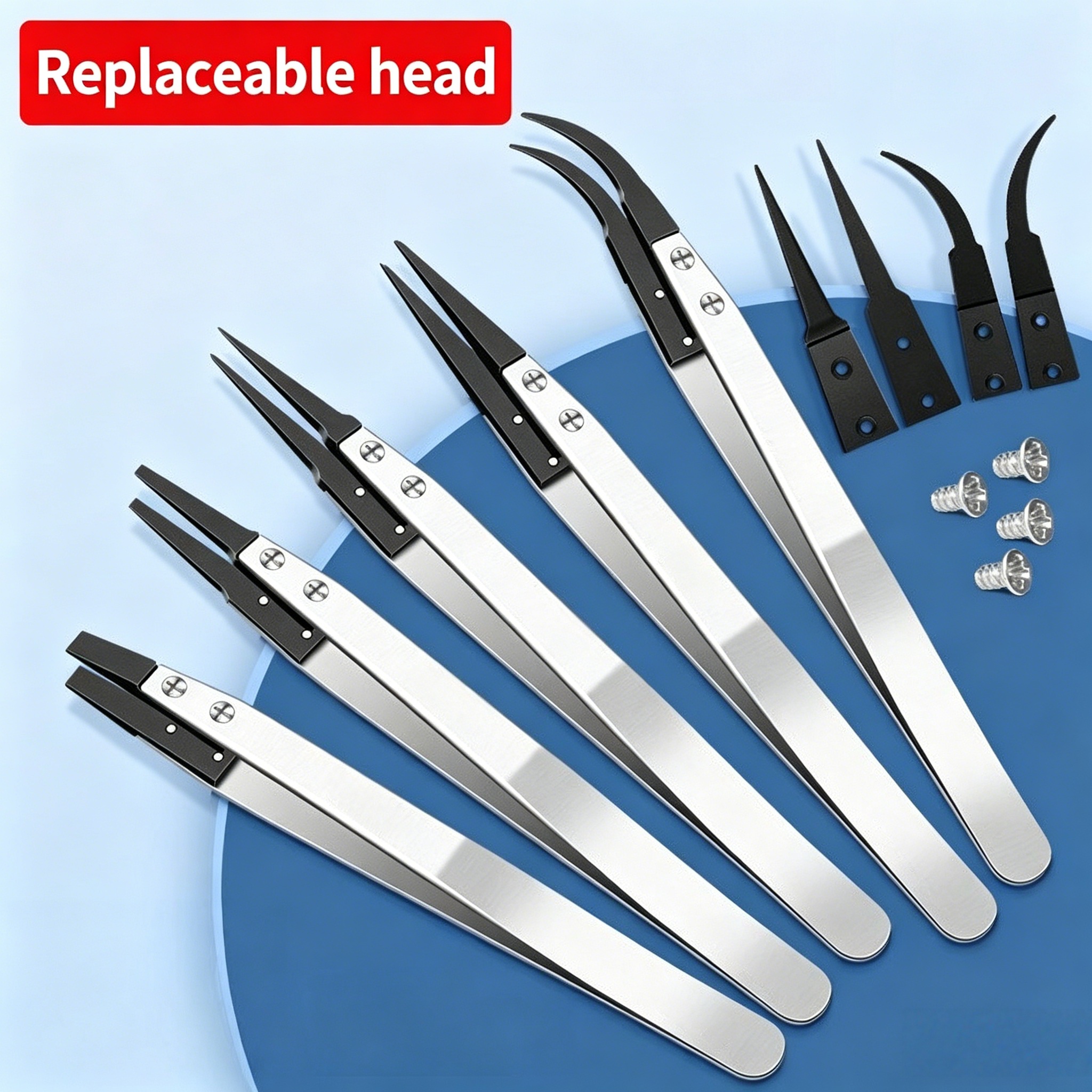 Body Jewelry Tool - ESD-Safe Precision Tweezers, Anti-Static Tips with