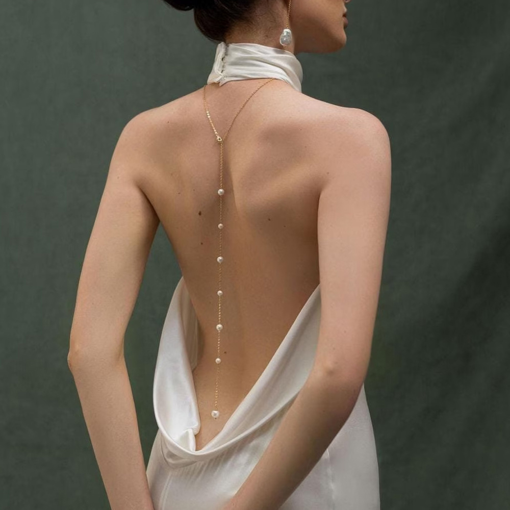 Bohemian Bridal Back Chain Nec - Body Jewelry For Backless Dress ulasan dan harga