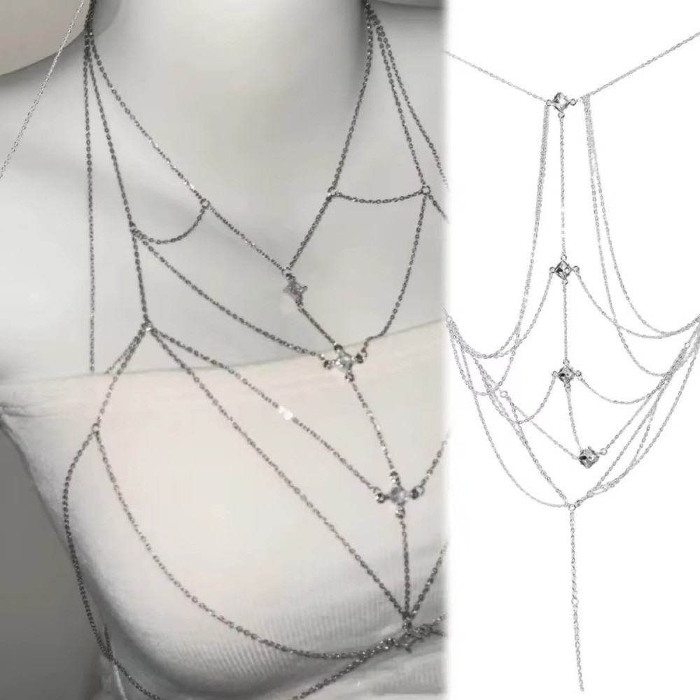 Glitter Rhinestone Bust Chain  - Body Jewelry Trend ulasan dan harga