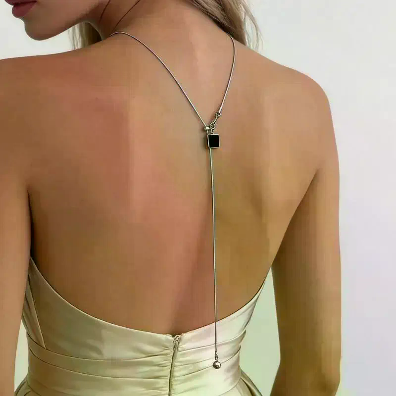 Sparkly Pearl Back Chain Neckl - Body Jewelry For Backless Dress ulasan dan harga