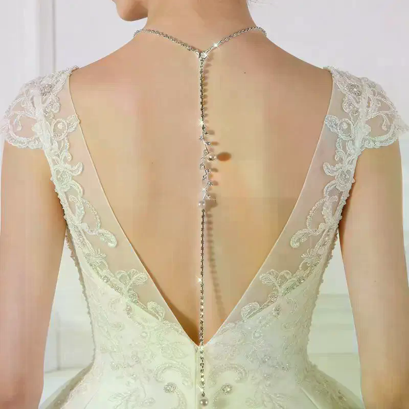 Sparkly Pearl Back Chain Neckl - Body Jewelry For Backless Dress ulasan dan harga