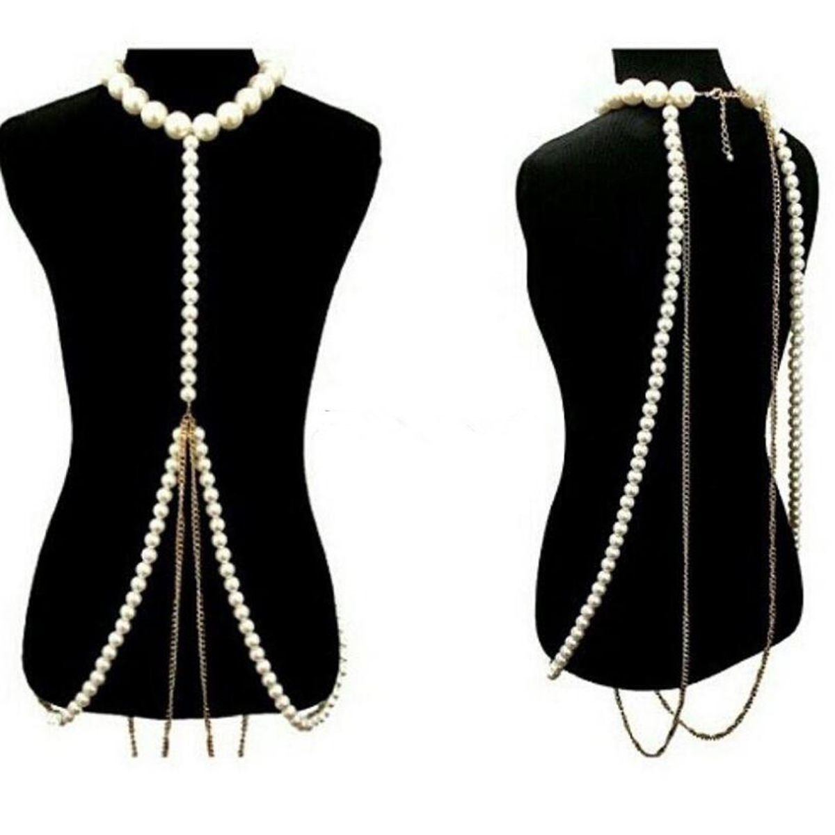 Luxurious Pearl Gold Chain Bod - Body Jewelry High End ulasan dan harga