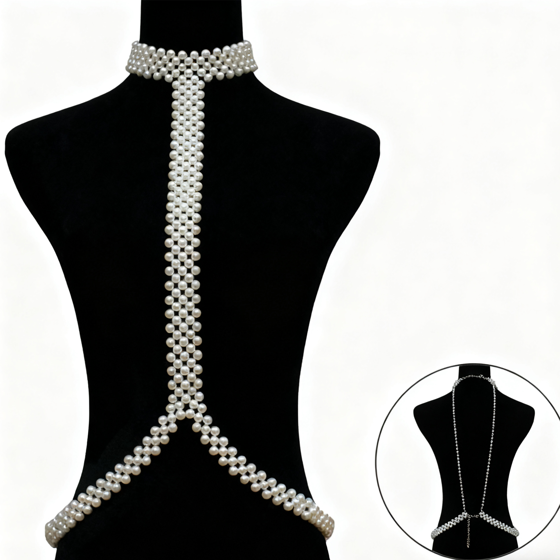 Luxurious Pearl Gold Chain Bod - Body Jewelry High End ulasan dan harga
