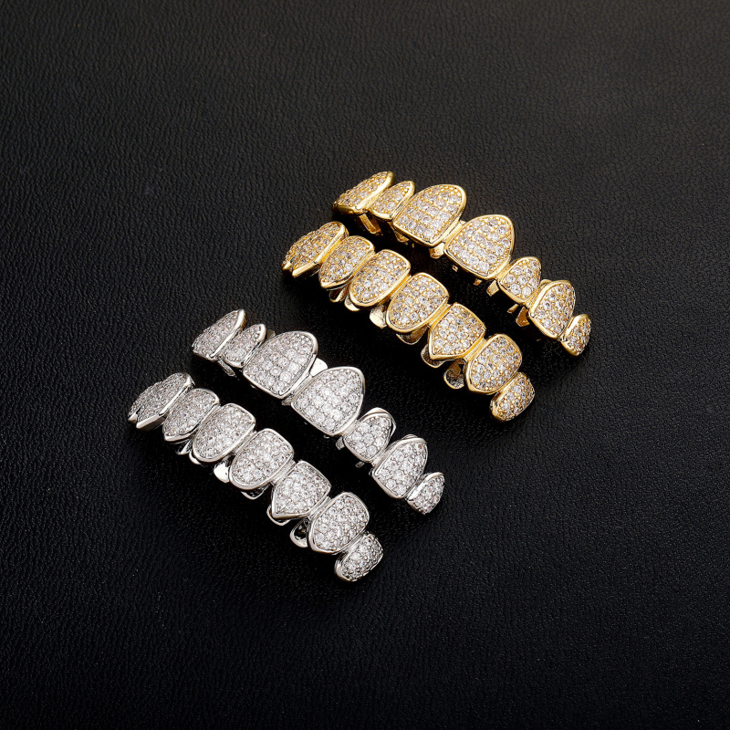 New HipHop CZ Teeth Set For Un - Body Jewelry High End ulasan dan harga