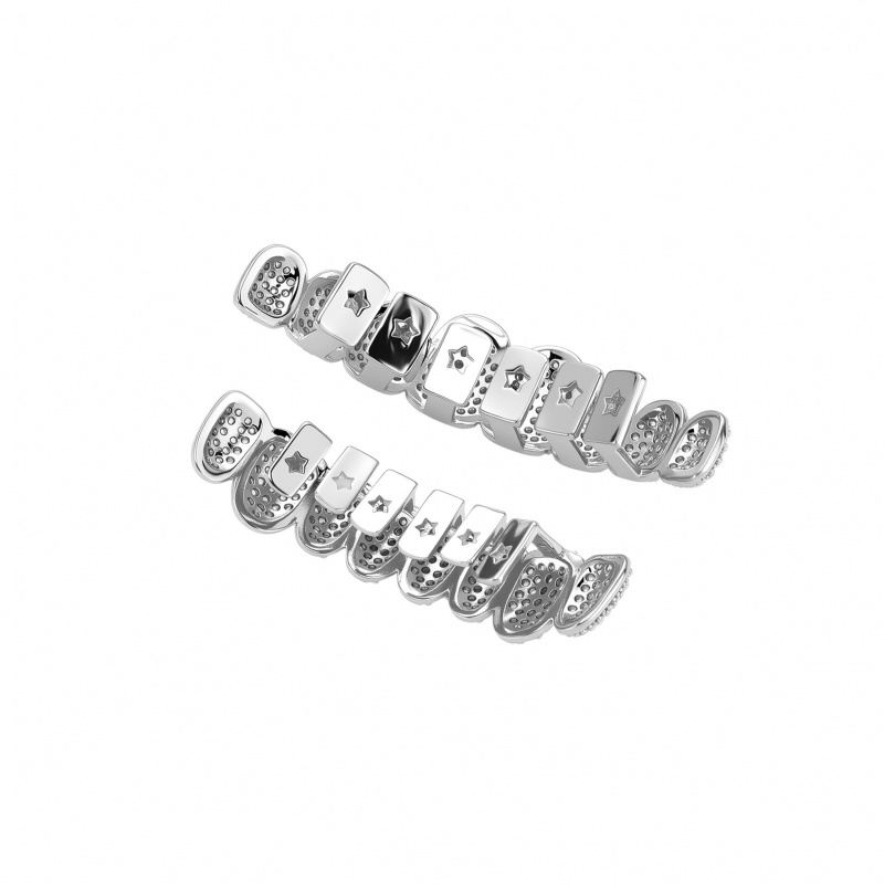 New HipHop CZ Teeth Set For Un - Body Jewelry High End ulasan dan harga