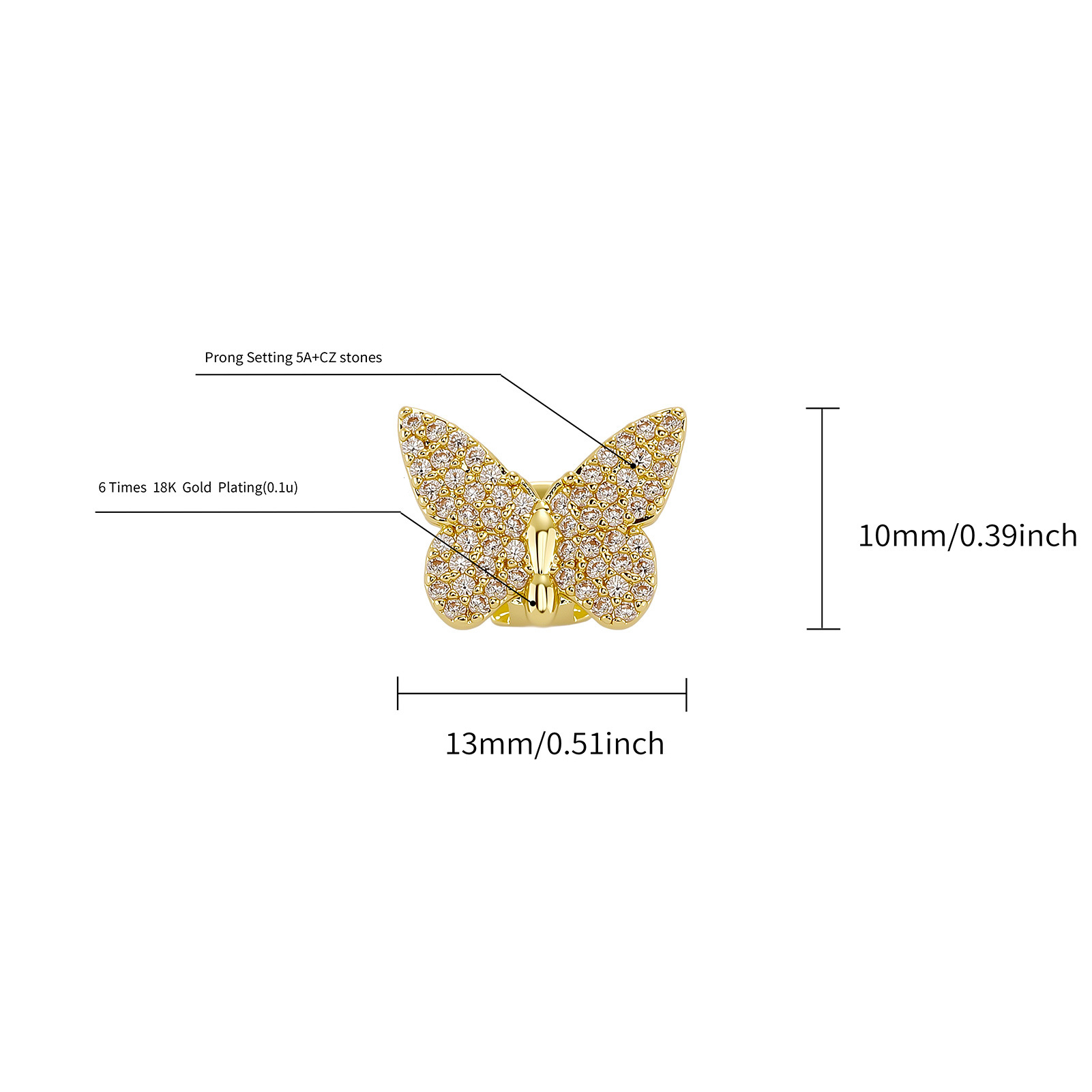 1Piece Trend Butterfly Zircon  - Body Jewelry Trend ulasan dan harga