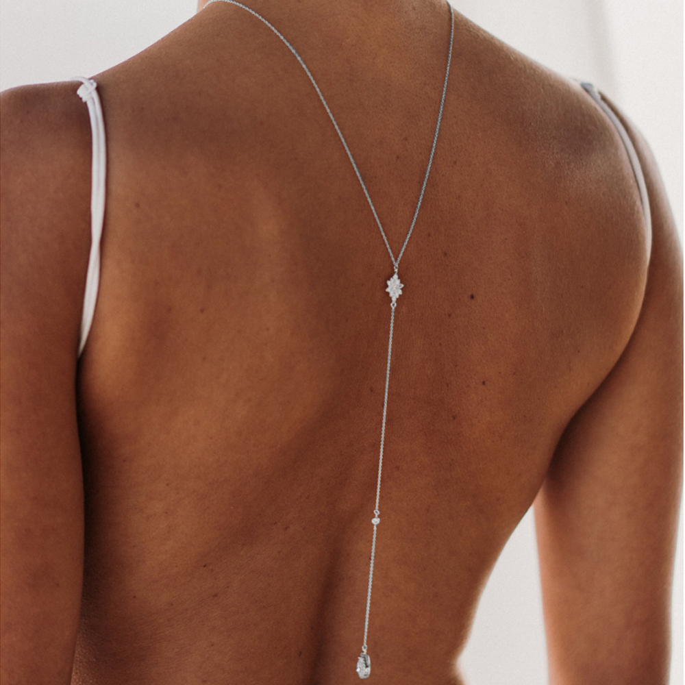Luxury Zircon Water Drop Back  - Body Jewelry For Backless Dress ulasan dan harga