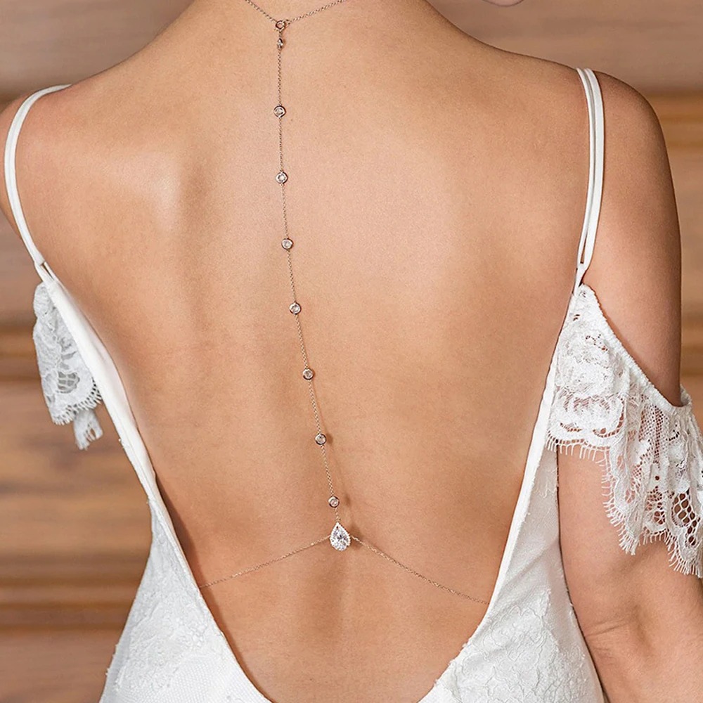 Sexy Crystal Back Chain Body J - Body Jewelry For Backless Dress ulasan dan harga