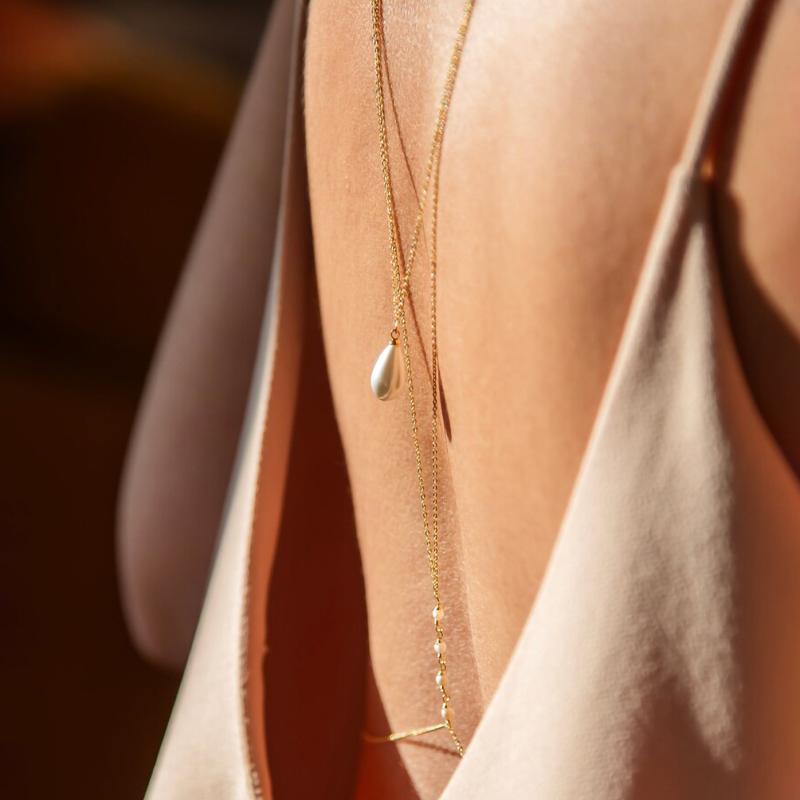 Simple Multilayer Pearl Back D - Body Jewelry Necklace ulasan dan harga