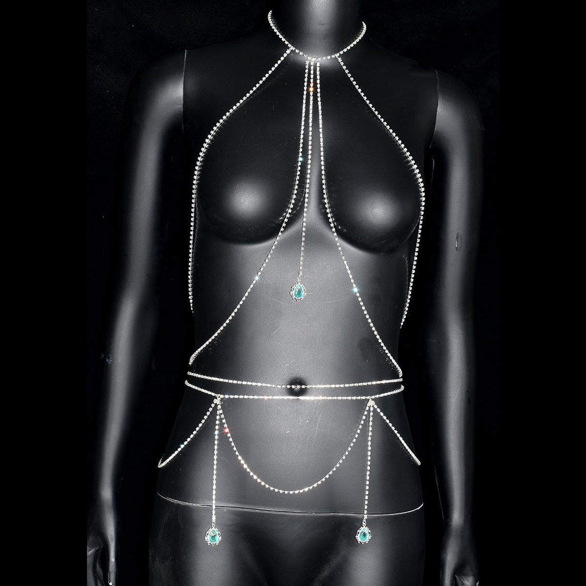 Sexy Rhinestone Bra Waist Chai - Body Jewelry Trend ulasan dan harga