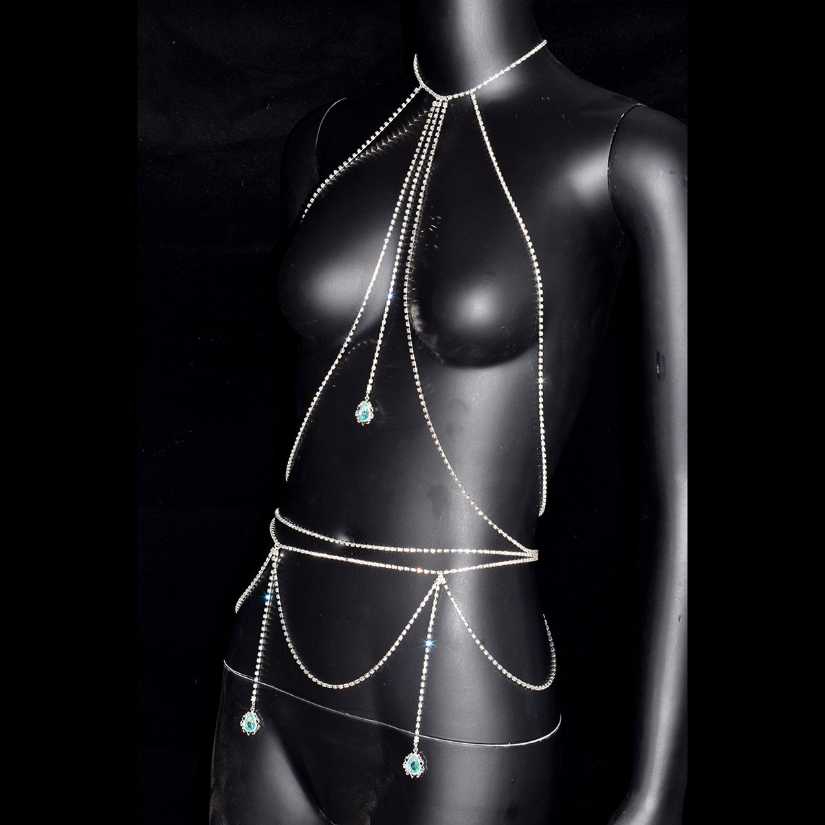 Sexy Rhinestone Bra Waist Chai - Body Jewelry Trend ulasan dan harga