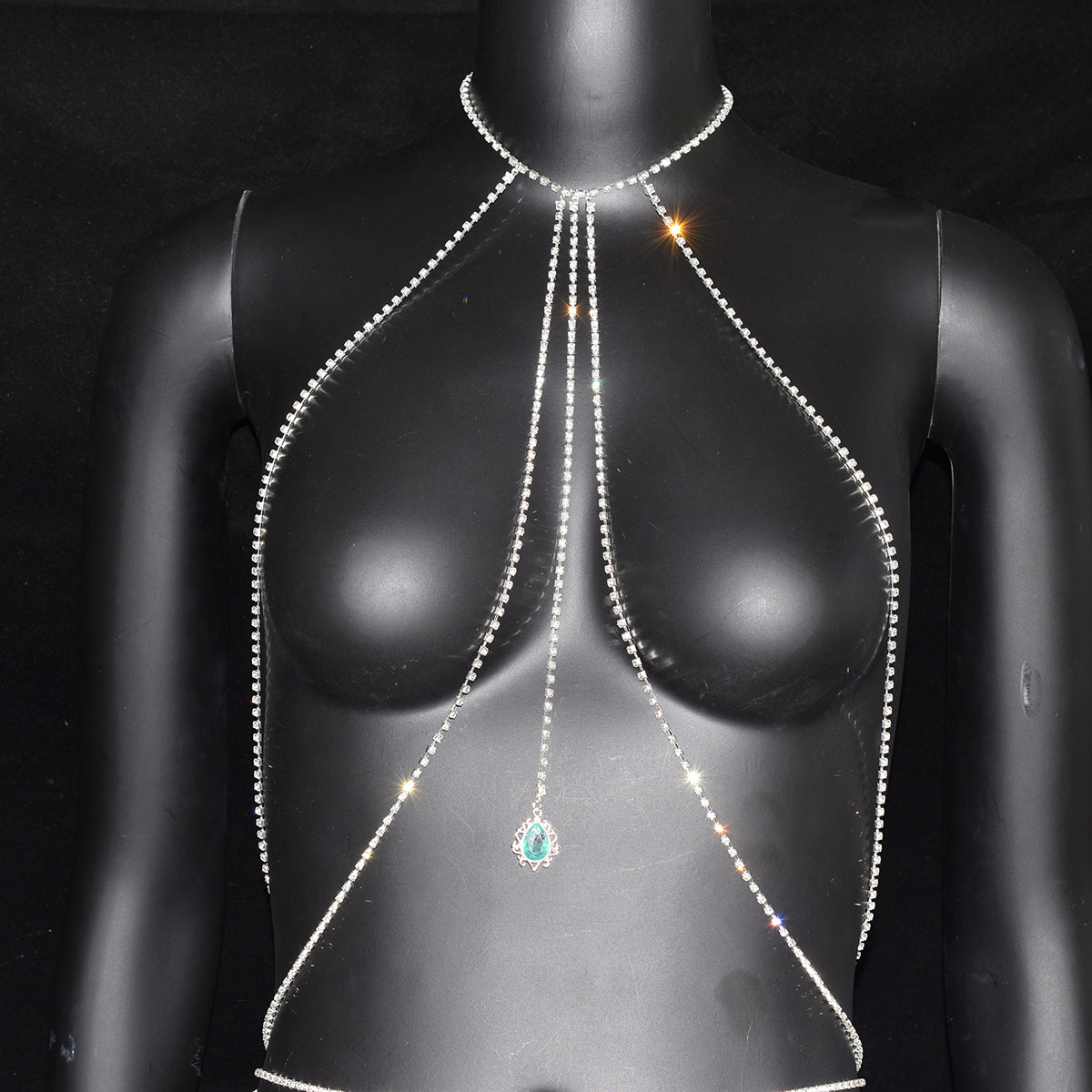 Sexy Rhinestone Bra Waist Chai - Body Jewelry Trend ulasan dan harga