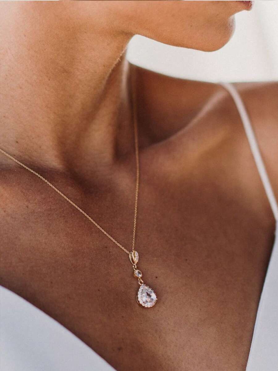 Elegant Pear-Shaped Crystal Pe - Body Jewelry For Backless Dress ulasan dan harga