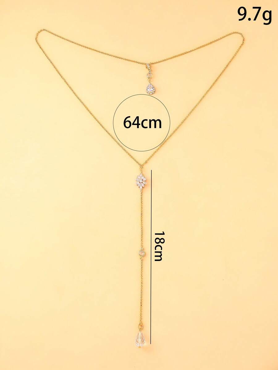 Elegant Pear-Shaped Crystal Pe - Body Jewelry For Backless Dress ulasan dan harga