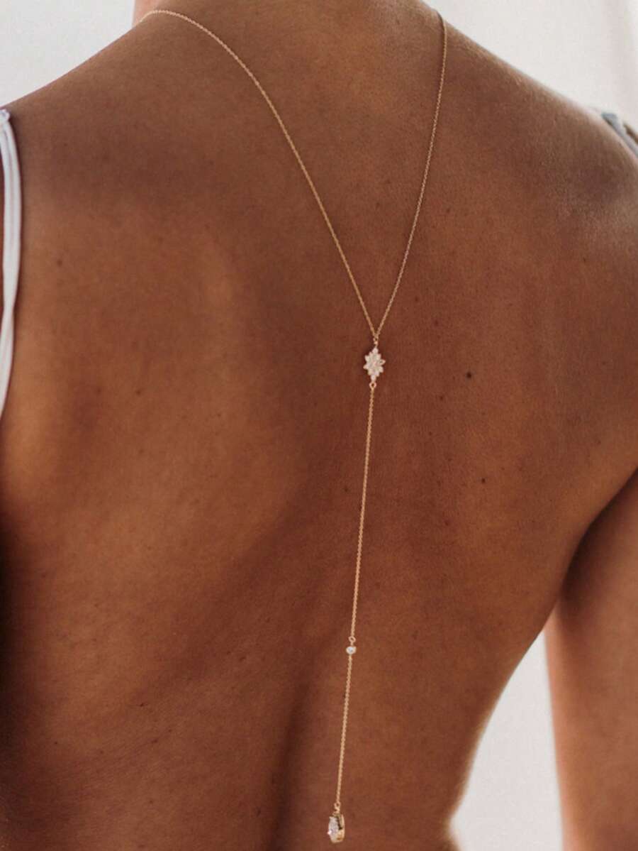 Elegant Pear-Shaped Crystal Pe - Body Jewelry For Backless Dress ulasan dan harga