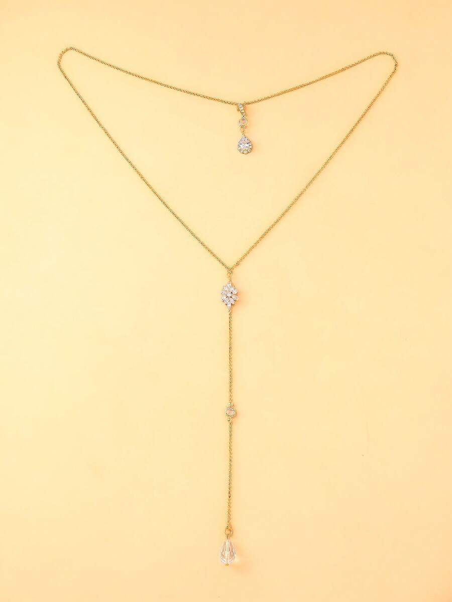 Elegant Pear-Shaped Crystal Pe - Body Jewelry For Backless Dress ulasan dan harga