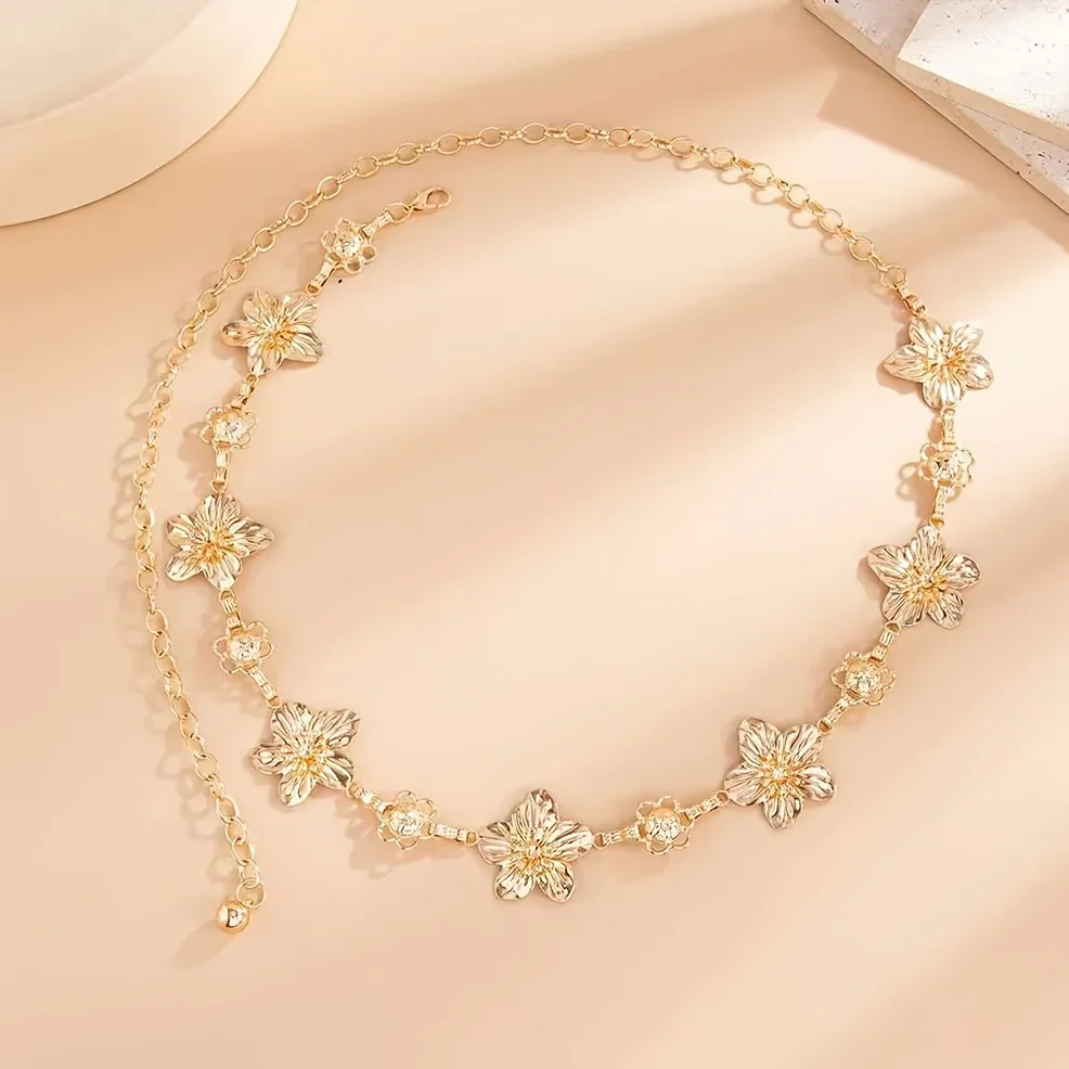 1 retro floral waist chain, bo - Body Jewelry High End ulasan dan harga