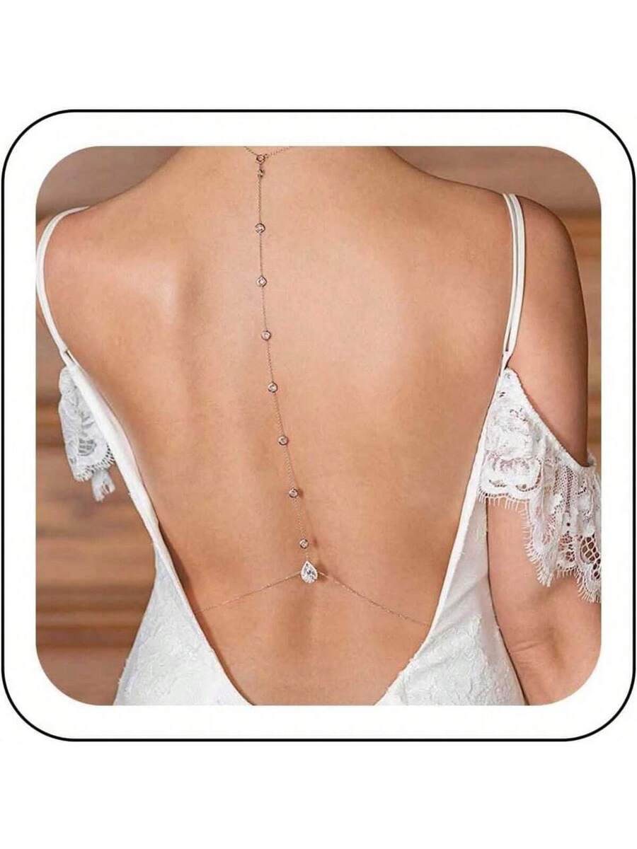 Teardrop Crystal Body Chain Wi - Body Jewelry For Backless Dress ulasan dan harga
