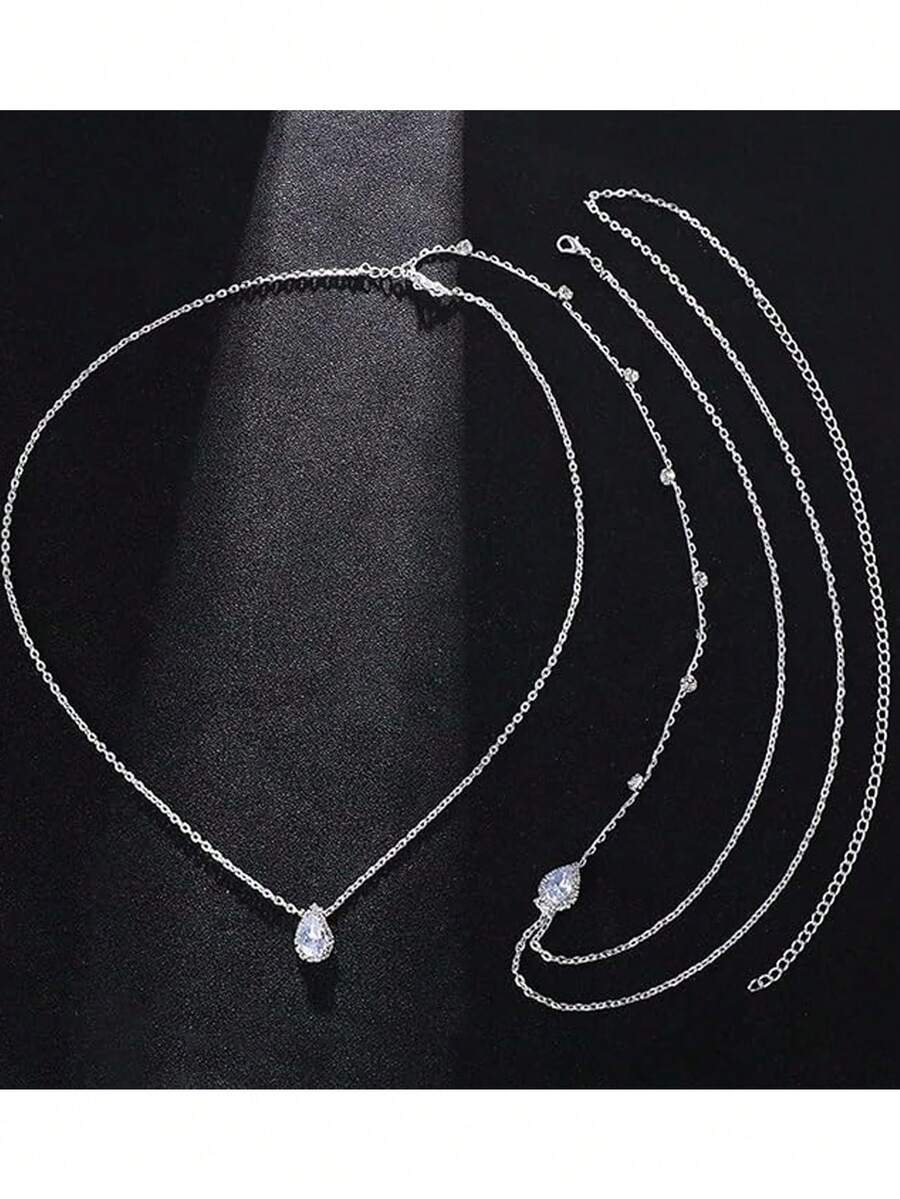 Teardrop Crystal Body Chain Wi - Body Jewelry For Backless Dress ulasan dan harga