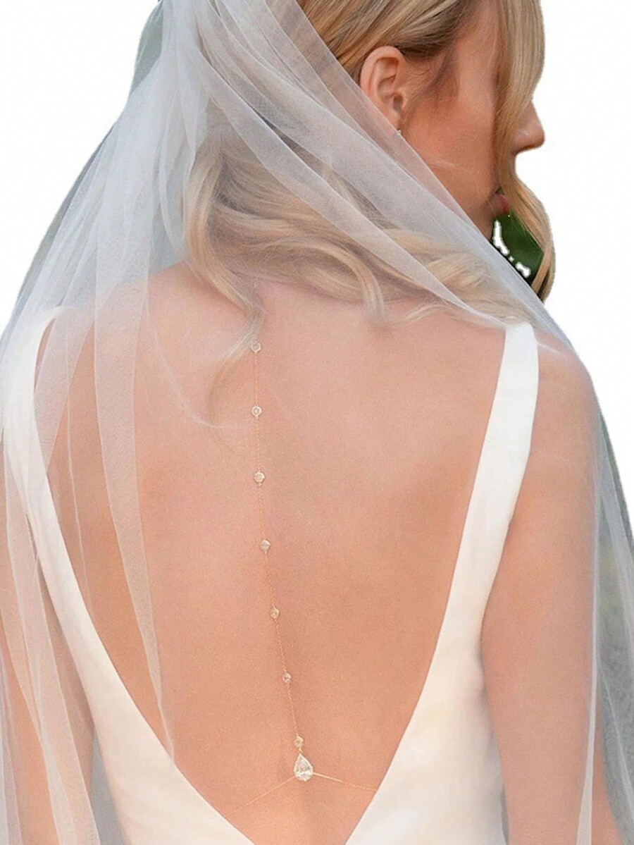 Teardrop Crystal Body Chain Wi - Body Jewelry For Backless Dress ulasan dan harga