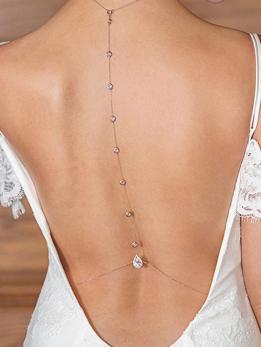 Teardrop Crystal Body Chain Wi - Body Jewelry For Backless Dress ulasan dan harga