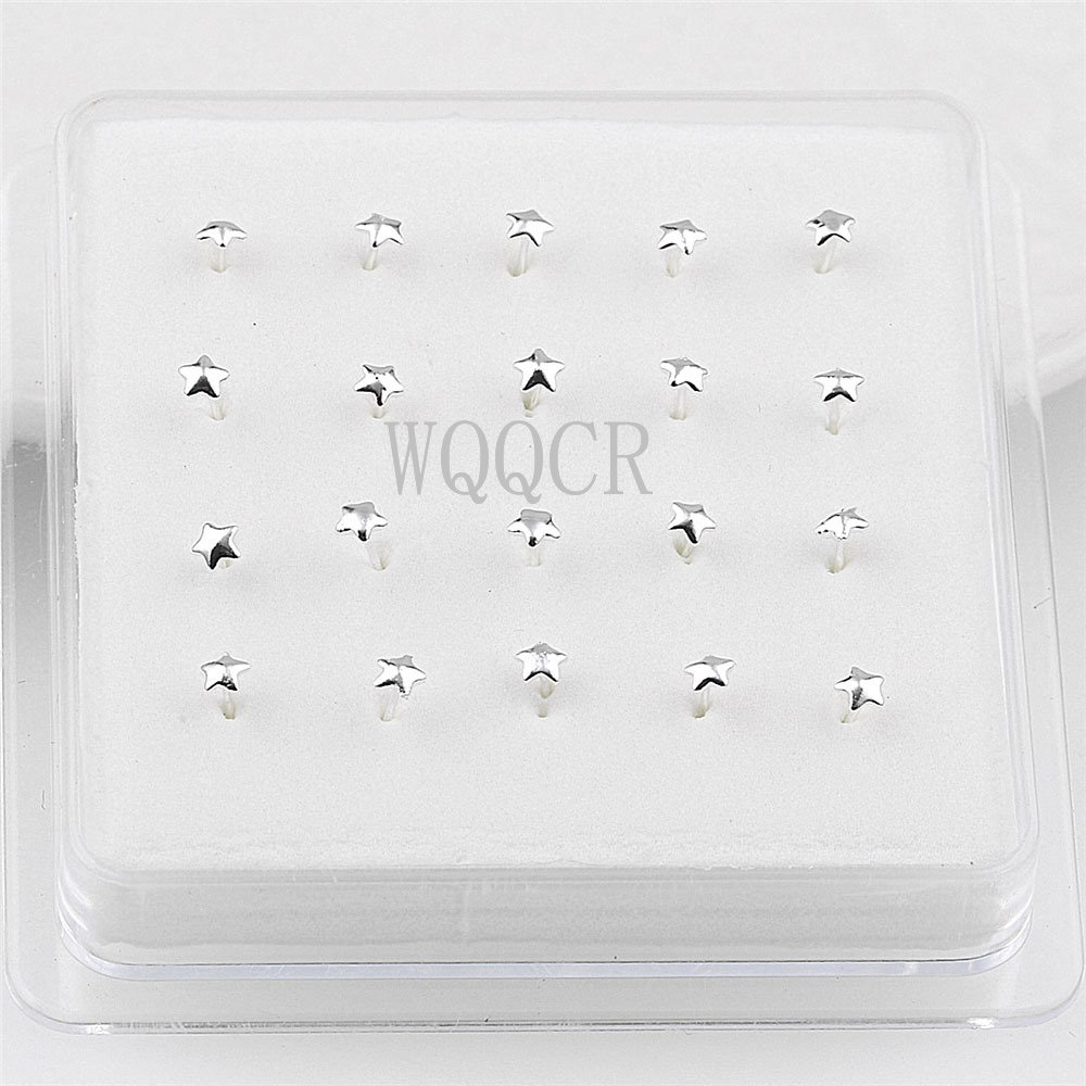 20pcs/box Frosted Surface Star - Body Jewelry Display Case ulasan dan harga