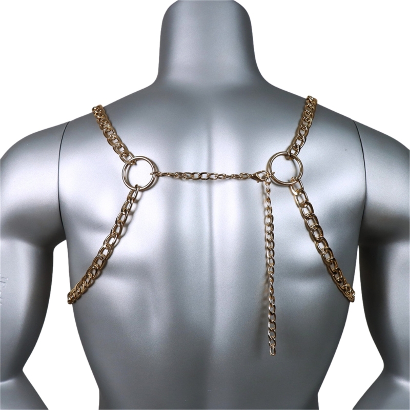 Men's Sexy Metal Body Chest Ch - Body Jewelry Necklace ulasan dan harga