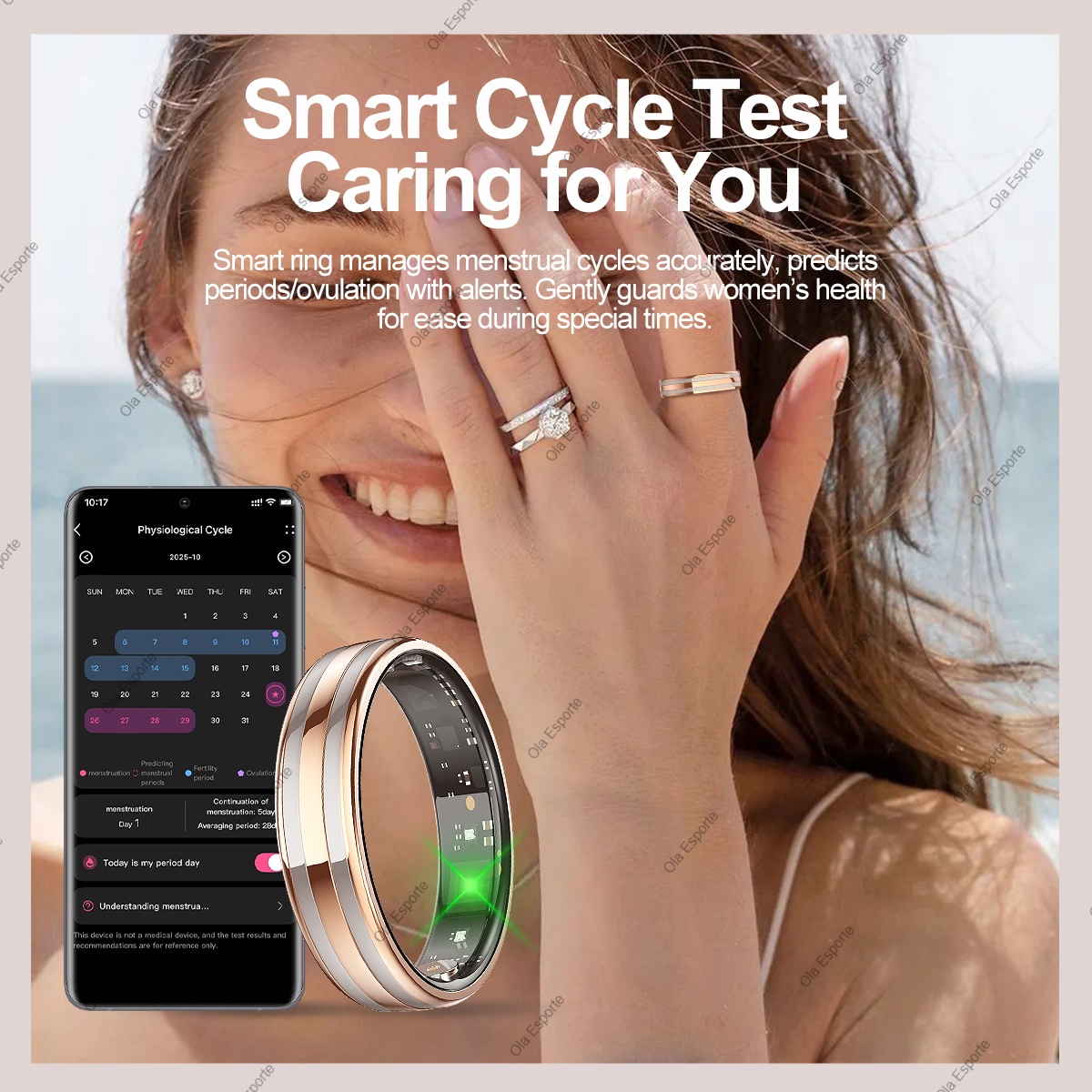 New Smart Ring Female Health T - Daith Heart Ring ulasan dan harga