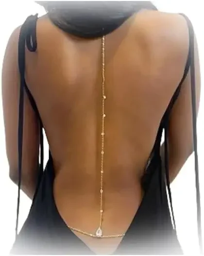 Sexy Rhinestone Back Chain Nec - Body Jewelry For Backless Dress ulasan dan harga