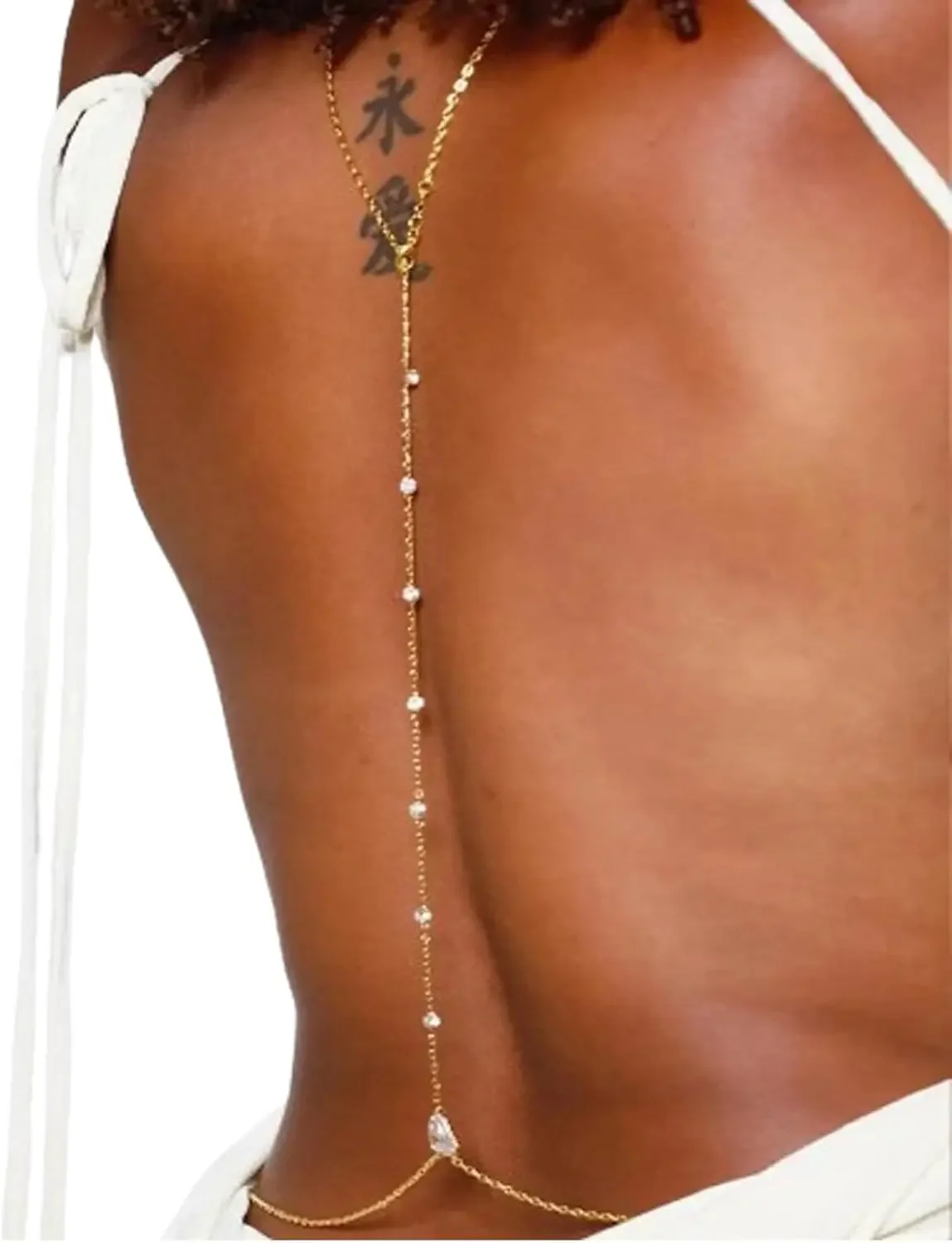 Sexy Rhinestone Back Chain Nec - Body Jewelry For Backless Dress ulasan dan harga