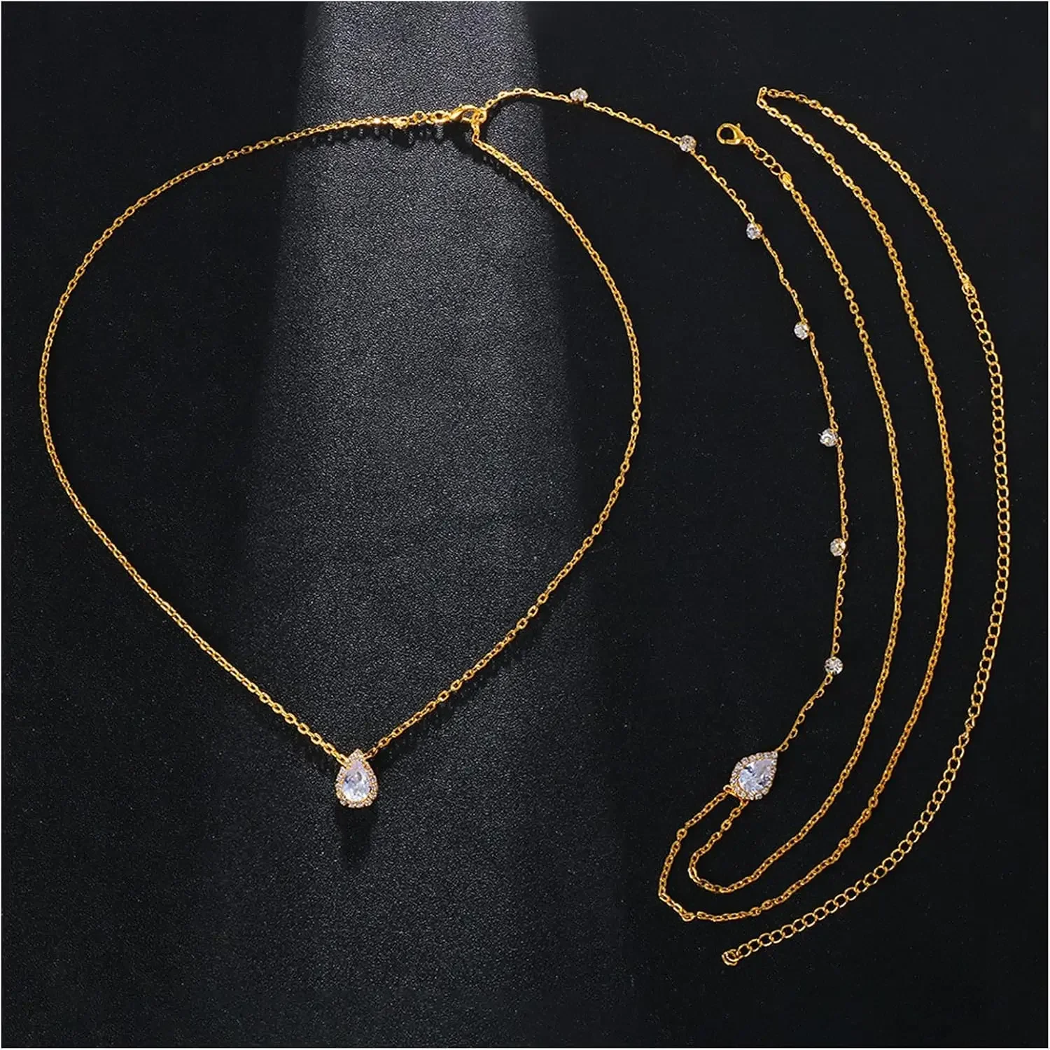 Sexy Rhinestone Back Chain Nec - Body Jewelry For Backless Dress ulasan dan harga