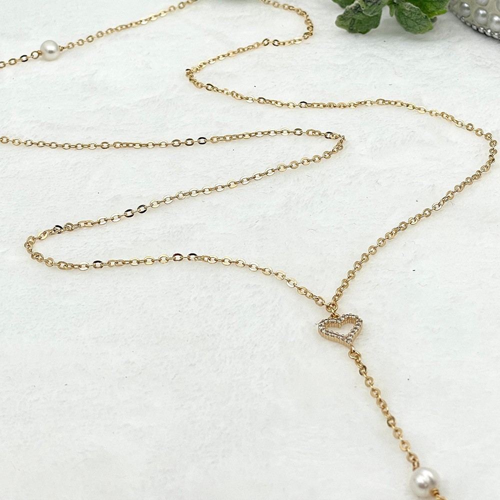 Hollow Heart Bridal Back Chain - Body Jewelry For Backless Dress ulasan dan harga