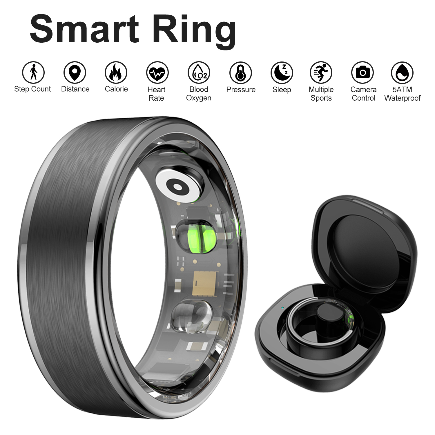 R03 Smart Ring Men Women With  - Daith Heart Ring ulasan dan harga