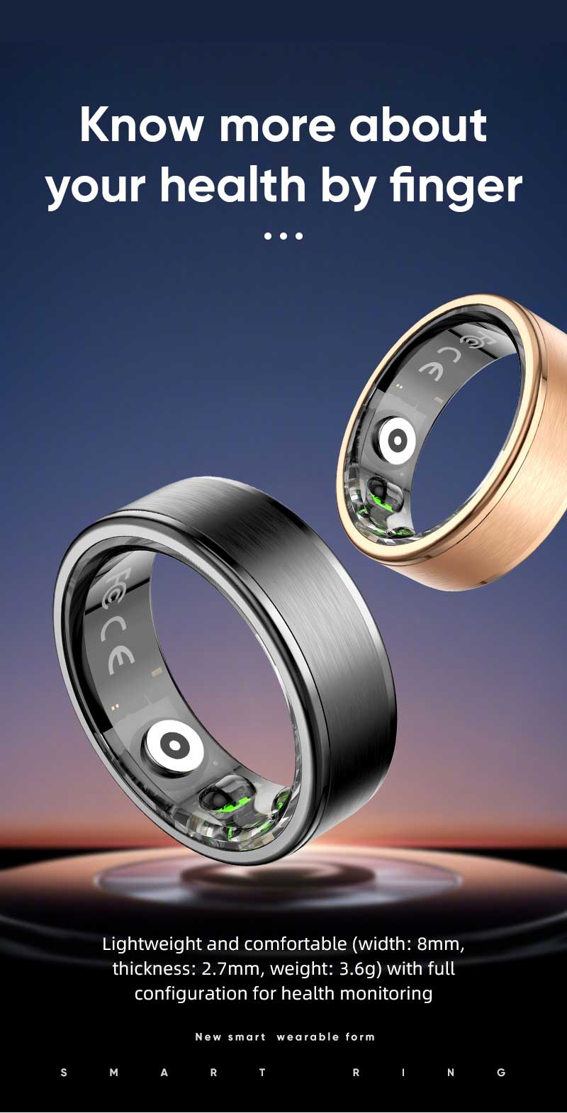 R03 Smart Ring Men Women With  - Daith Heart Ring ulasan dan harga
