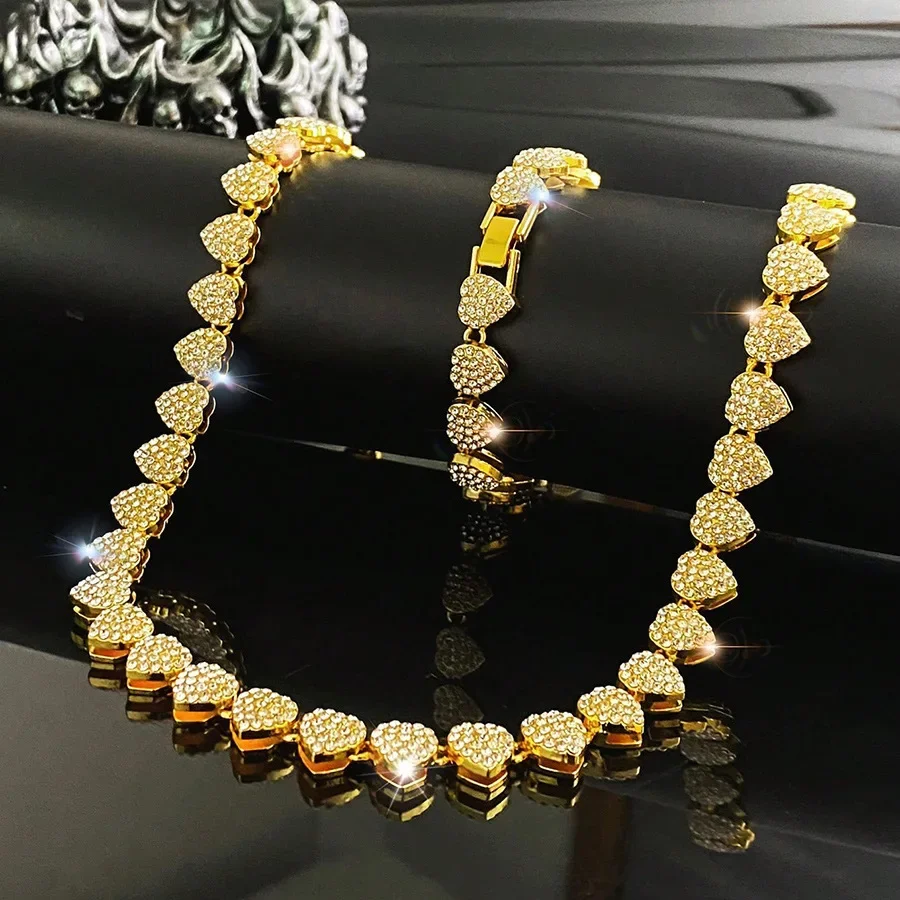 45CM New Hip Hop Tennis Chain  - Body Jewelry Necklace ulasan dan harga