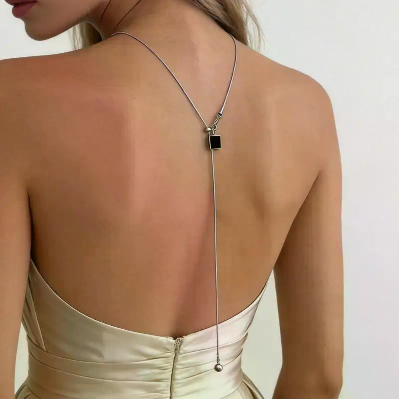Sparkly Pearl Back Chain Neckl - Body Jewelry For Backless Dress ulasan dan harga