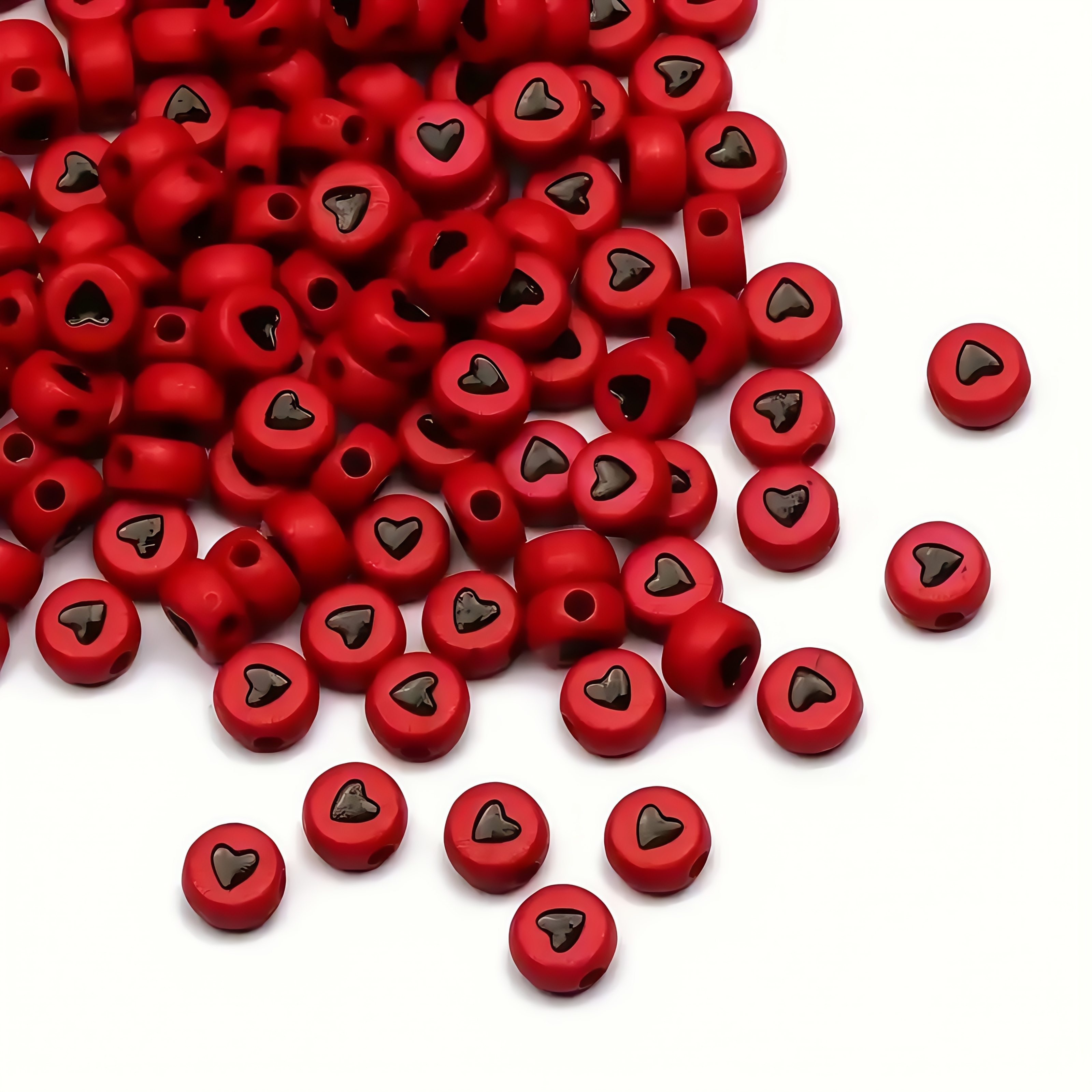 7*4mm 500pcs Red base black he - Body Jewelry Tool ulasan dan harga