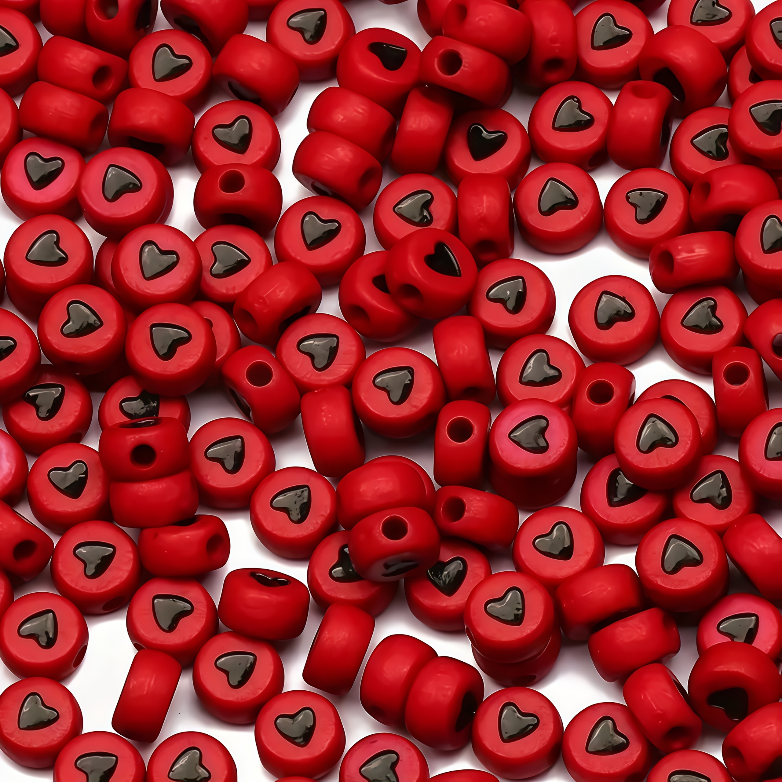 7*4mm 500pcs Red base black he - Body Jewelry Tool ulasan dan harga