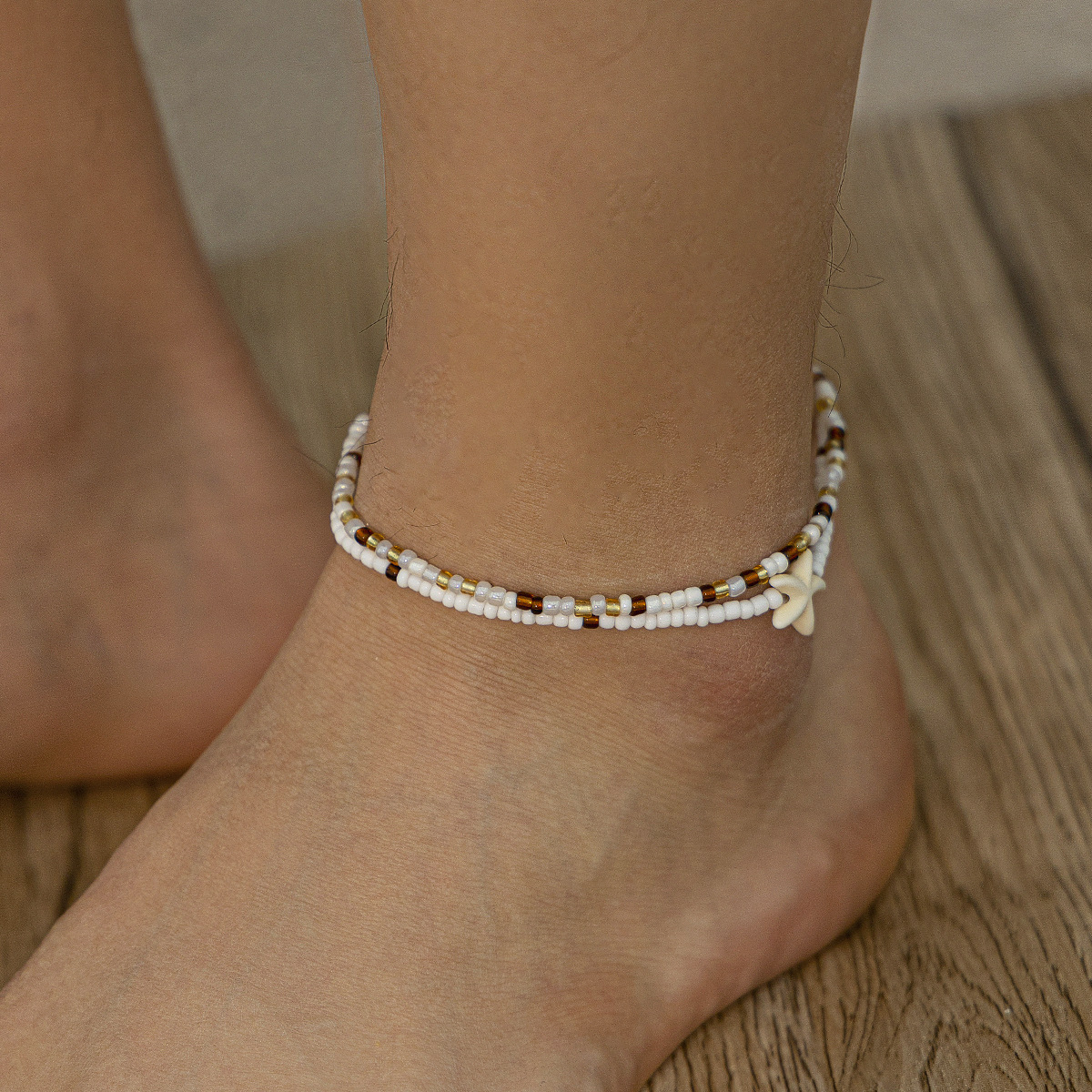 Bohemian style rice bead ankle - Body Jewelry High End ulasan dan harga