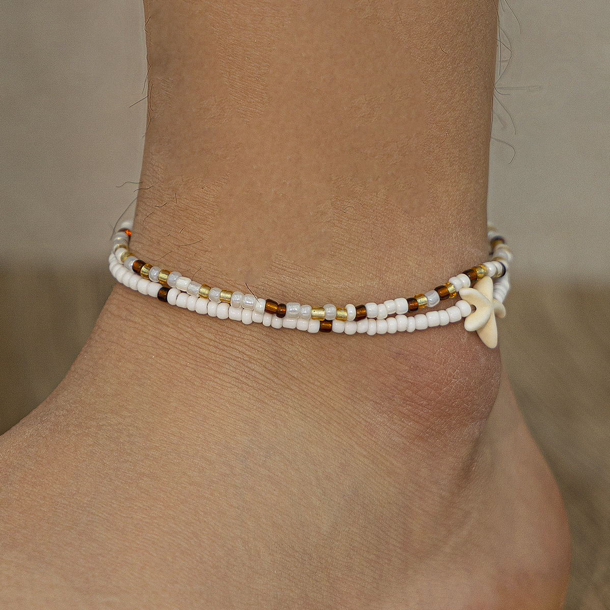 Bohemian style rice bead ankle - Body Jewelry High End ulasan dan harga