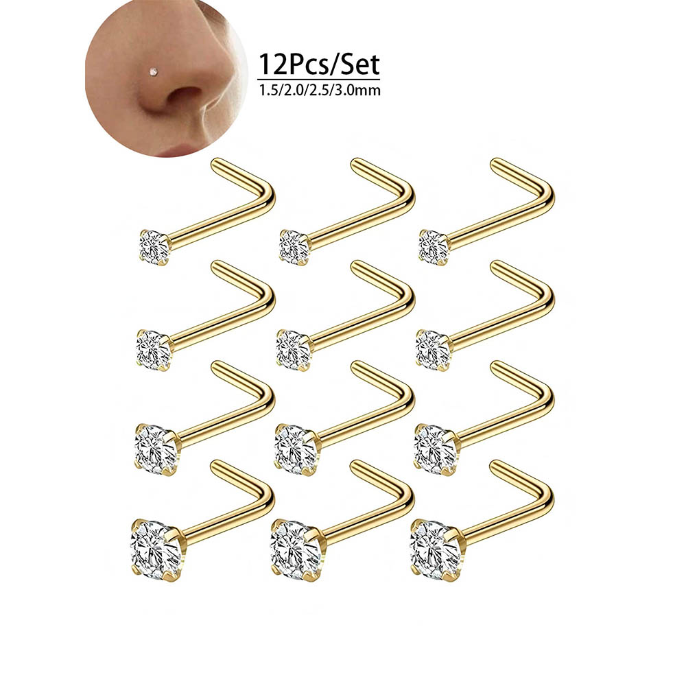 12-Piece Full Set 316L Hypoall - Body Jewelry Diamond ulasan dan harga